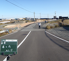 乃木浜公園の道路を整備する工事